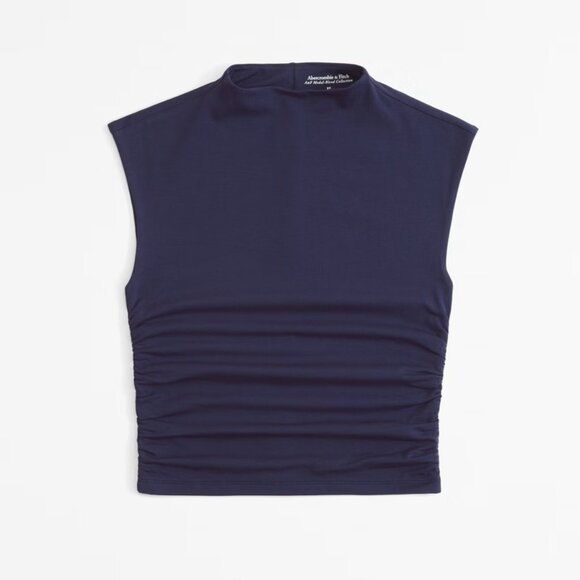 NWT Abercrombie The A&F Paloma Top - Navy Size Medium - Picture 1 of 8
